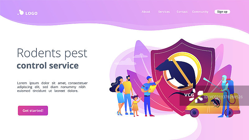 啮齿动物害虫防治服务概念页图片素材