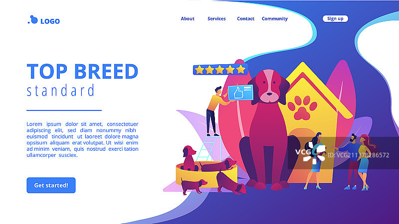 品种俱乐部概念着陆页图片素材