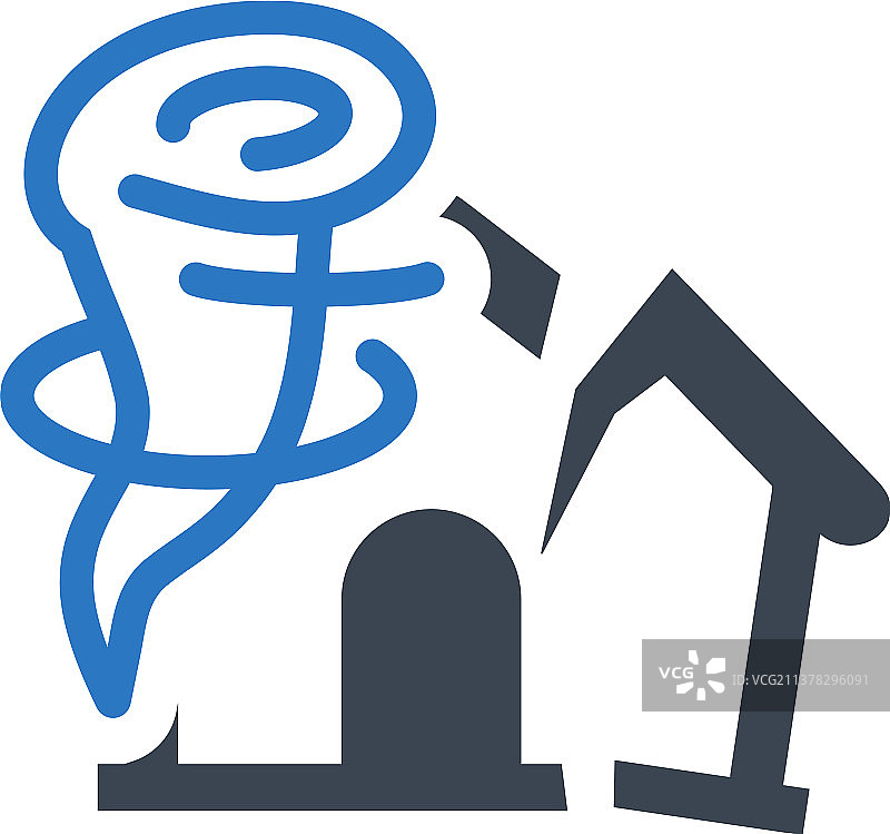 房屋龙卷风破坏图标图片素材