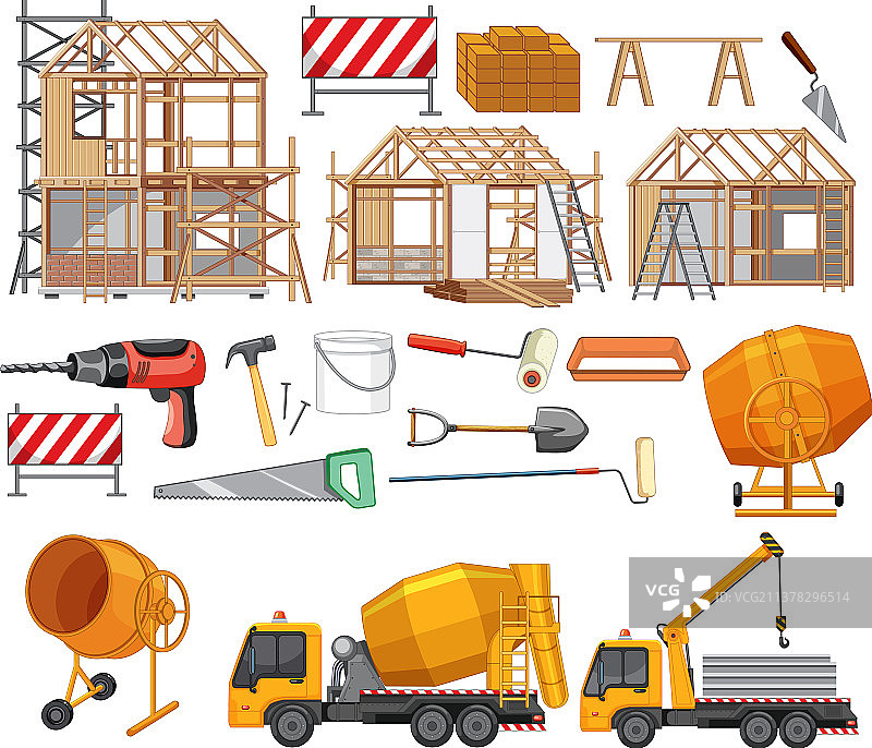施工现场物品合集图片素材