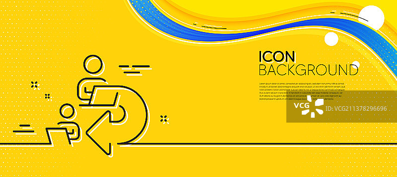 工作分配线性图标：团队协作共享标志图片素材