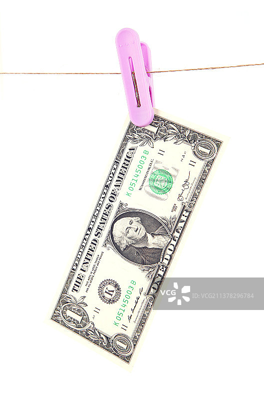 晾晒的美元纸币图片素材