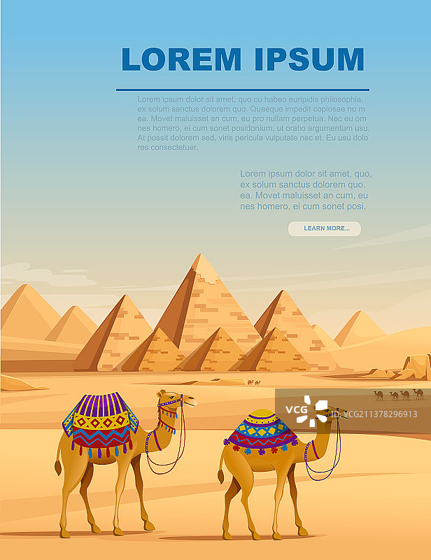 吉萨埃及金字塔沙漠景观图片素材