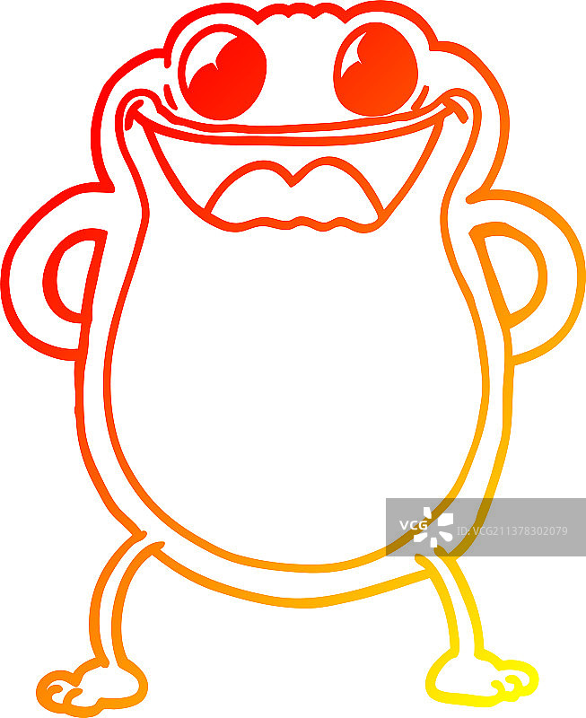 暖色渐变线条卡通青蛙图片素材
