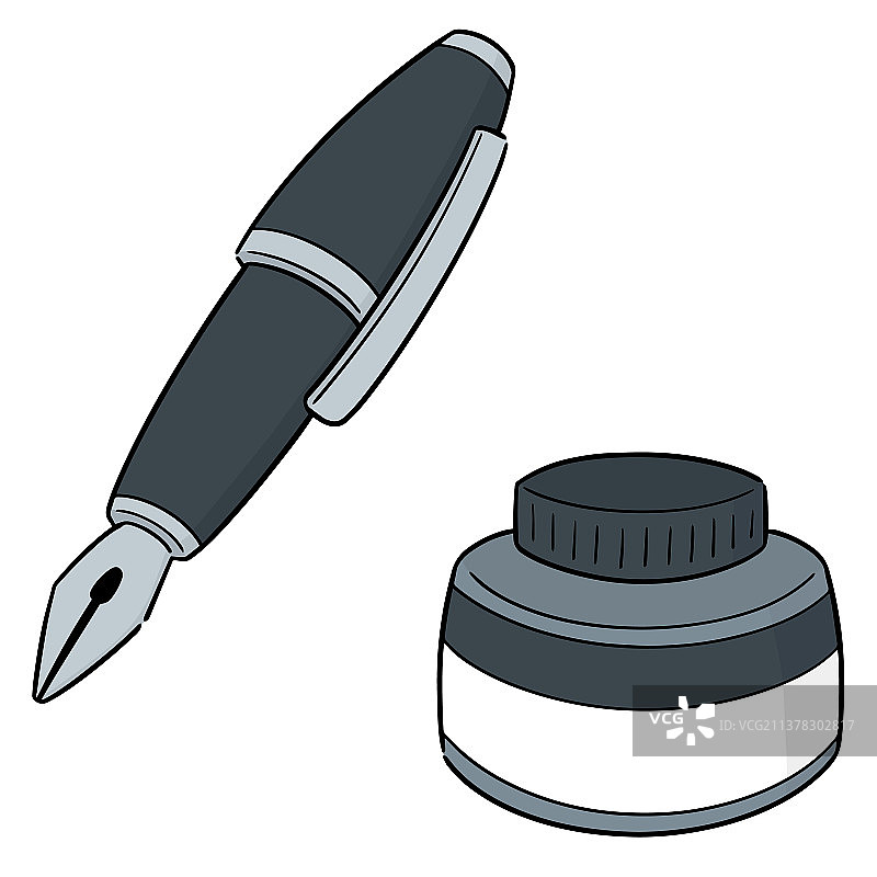 钢笔和墨水瓶图片素材