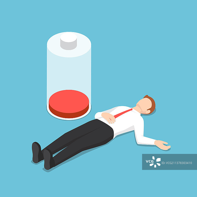 2.5D商务男人晕倒在地图片素材