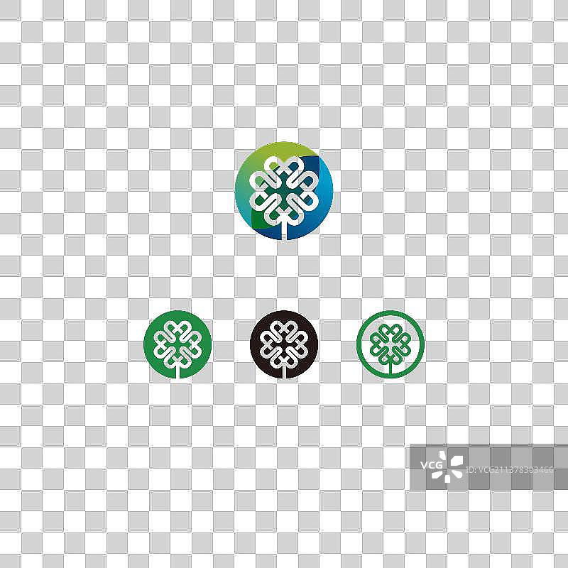 医疗医美类品来LOGO四叶草中国结图片素材