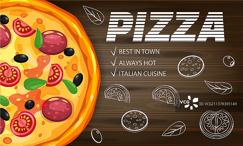 意大利披萨店宣传单banner模板图片素材