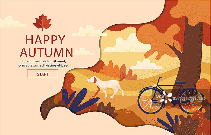 快乐秋季排版书法海报图片素材