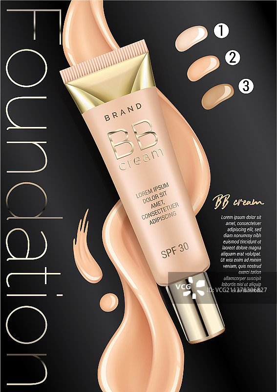 粉底化妆品广告设计模板图片素材