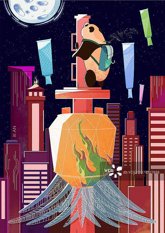 西安电视塔图片素材