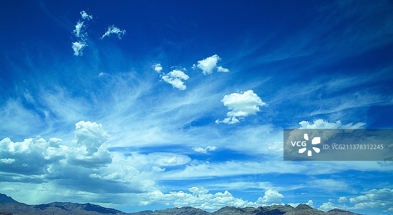 美国西部公路天高云淡美景风光壁纸天空云景图片素材