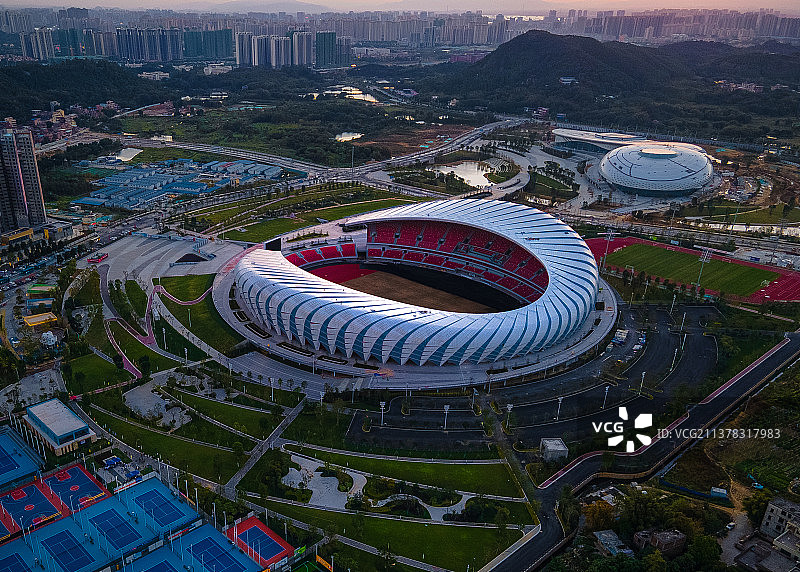 清远奥林匹克体育场航拍图图片素材