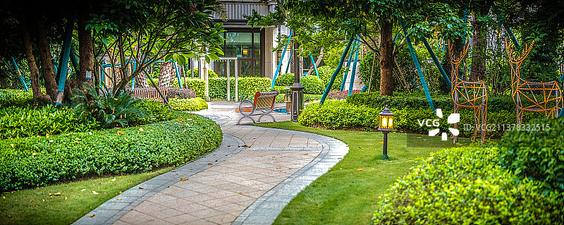 小区园林美景图片素材