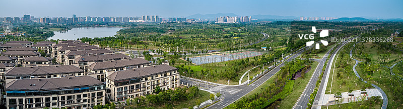 航拍南京溧水城市建筑图片素材