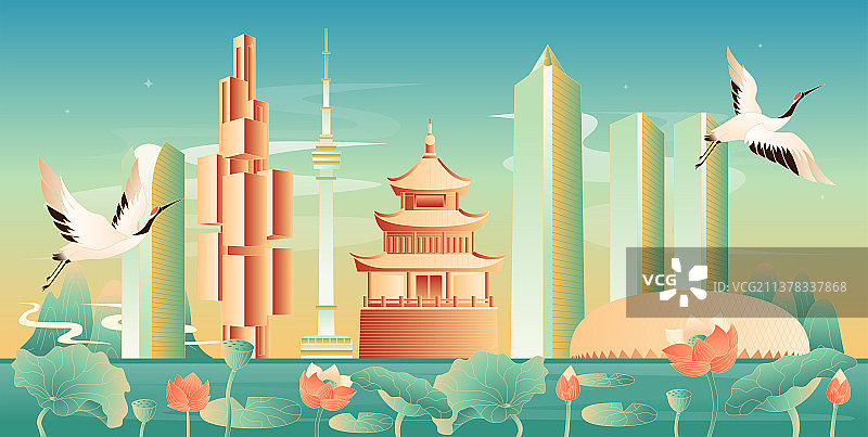 国潮风贵阳插画图片素材