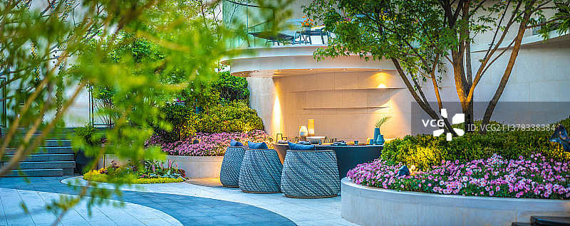 别墅庭院园林景观图片素材