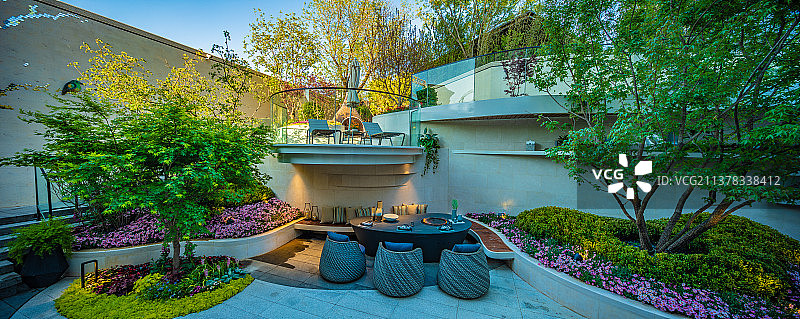 别墅庭院园林景观图片素材