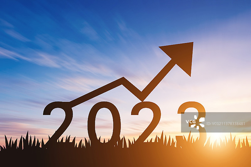 2023年股票上升剪影创意背景图片素材