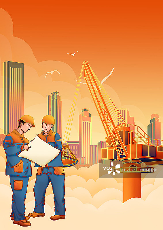 五一劳动节海报背景插画图片素材