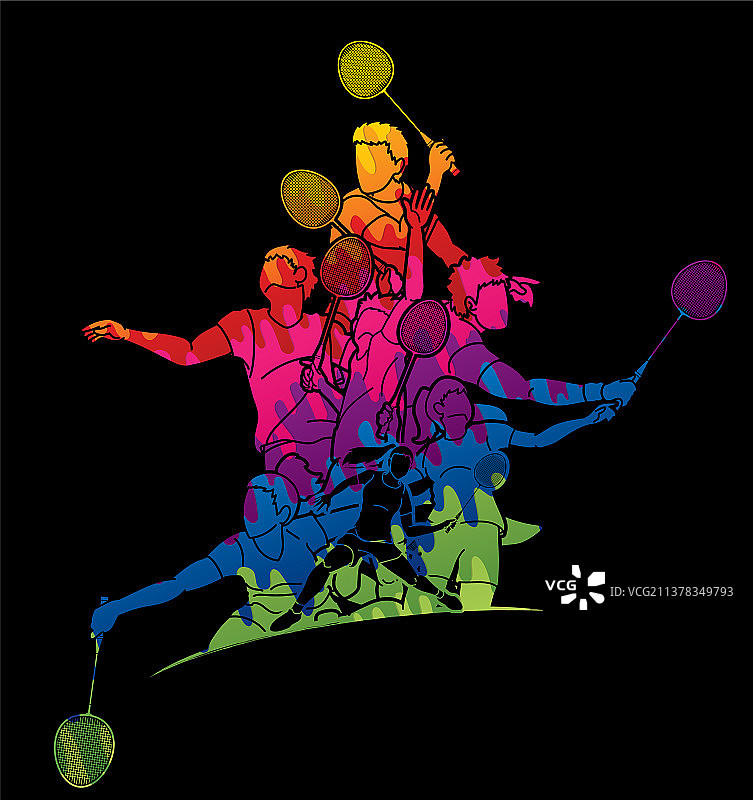 羽毛球运动员卡通图形图片素材