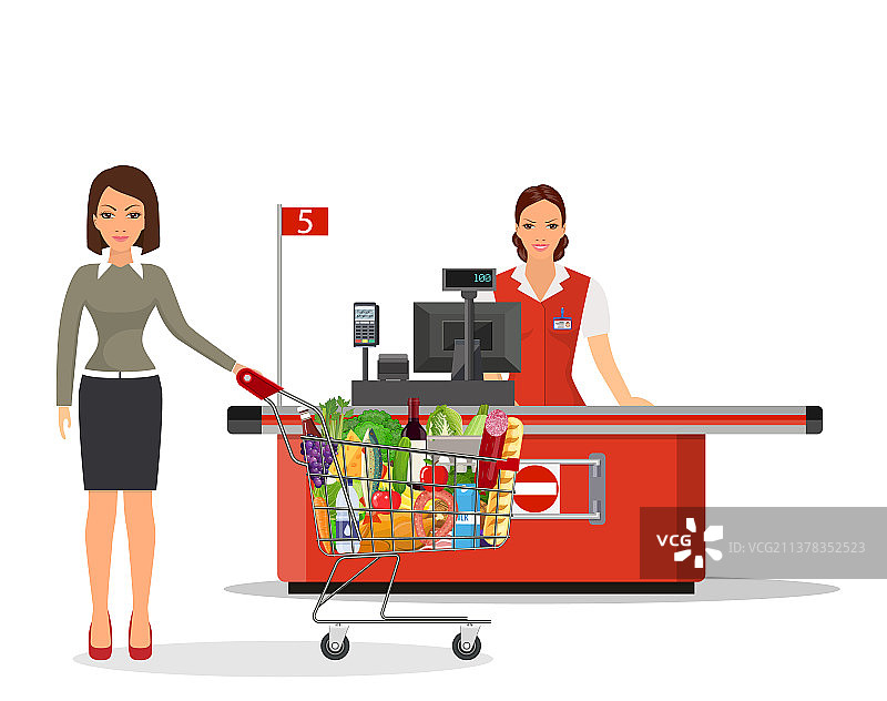 人们在超市购物图片素材