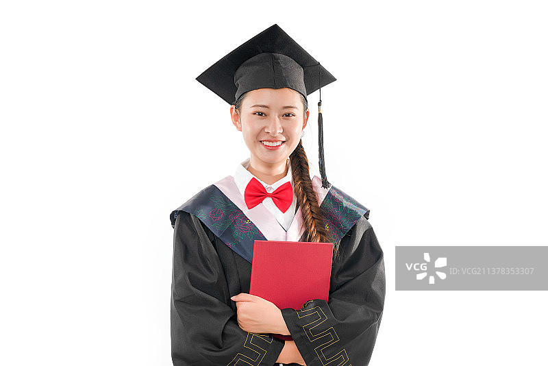 穿学士服的毕业大学生图片素材