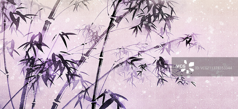 紫竹林初雪图片素材