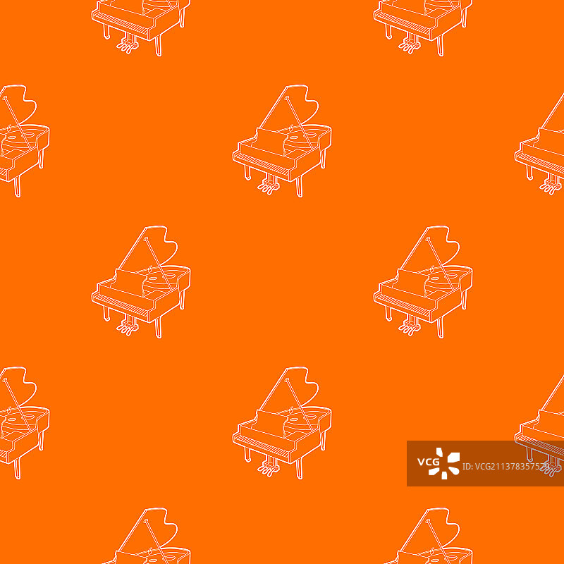 橙色大钢琴图案图片素材