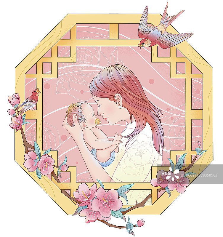 抱孩子的母亲图片素材