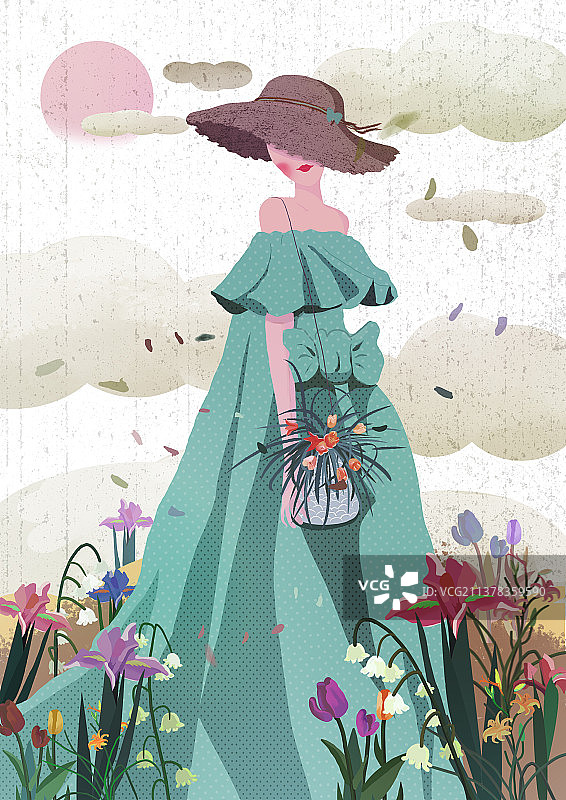 插画 清晨 女孩图片素材