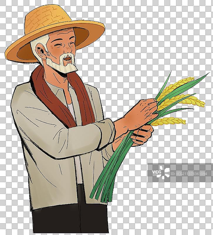 劳动者农民伯伯收获庄稼免抠素材图片素材