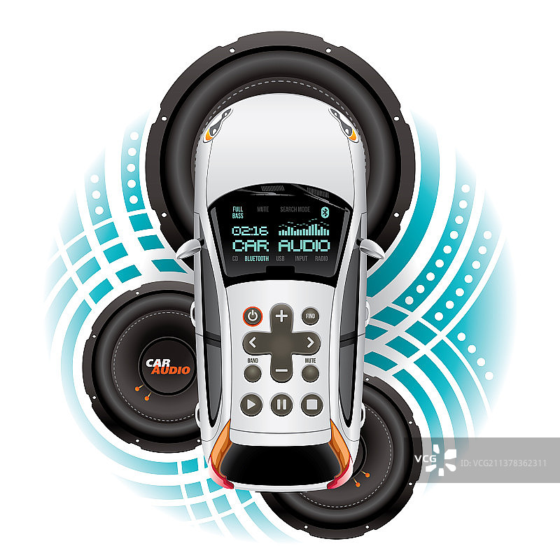 带遥控器的汽车音响系统图片素材