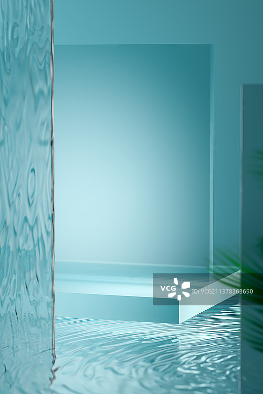 3D渲染抽象电子商务平台商品展台摊位基座底座图片素材