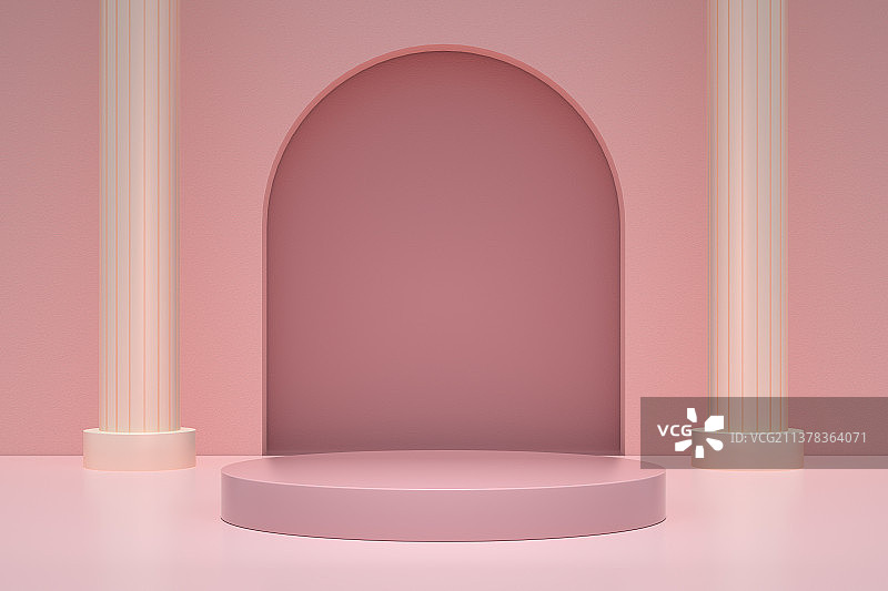 3D渲染抽象电子商务平台商品展台摊位基座底座图片素材