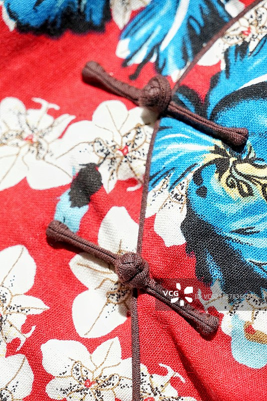 红色旗袍盘扣图片素材