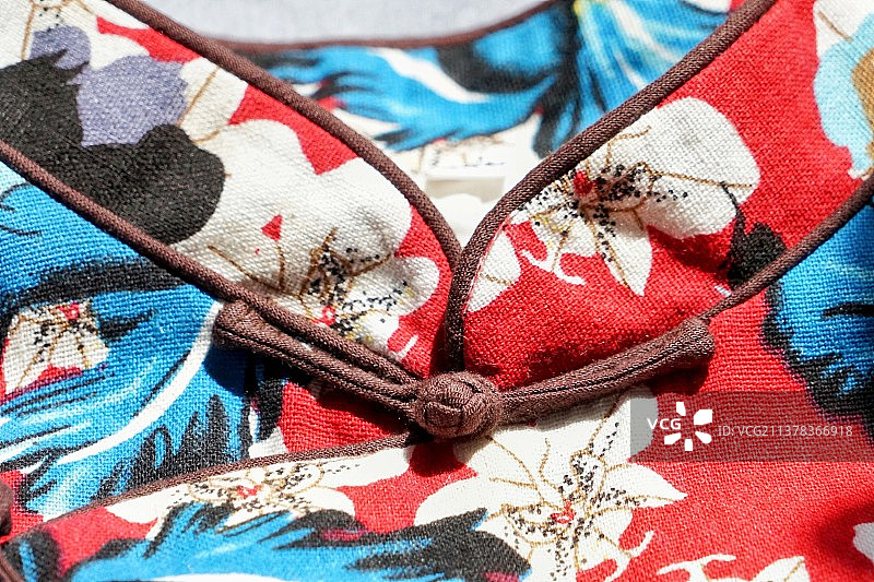 红色旗袍领口盘扣图片素材