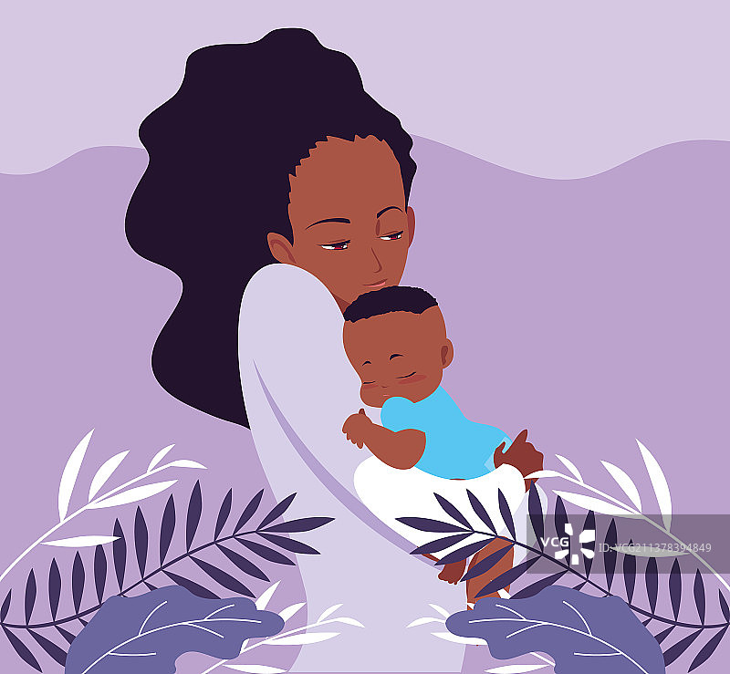 妈妈抱着她的宝宝图片素材