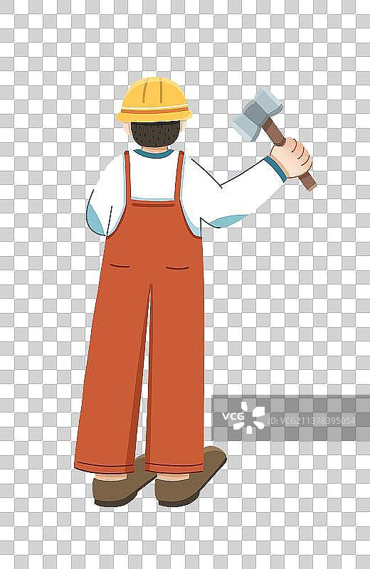 劳动节工人装修扁平风插画图片素材