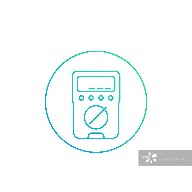 白色背景上的万用表线性图标图片素材