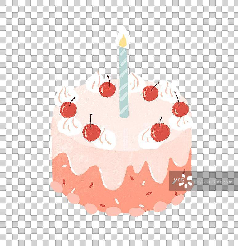 生日蛋糕美食插画图片素材