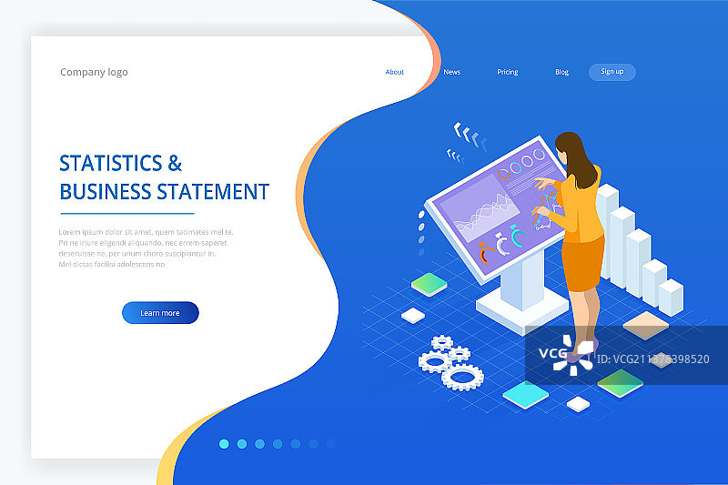 2.5D带信息图表的数字显示器图片素材