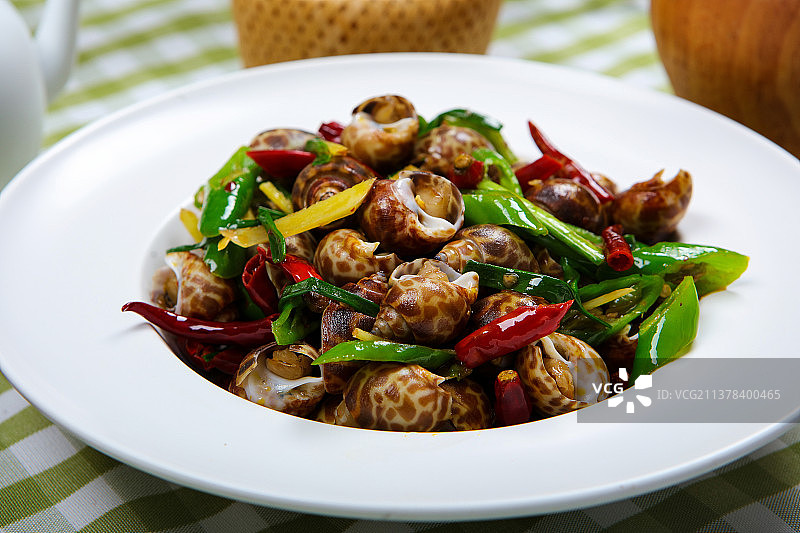 营养滋补炒花螺图片素材