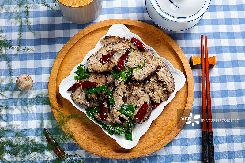 滋补营养炒猪血丸子图片素材