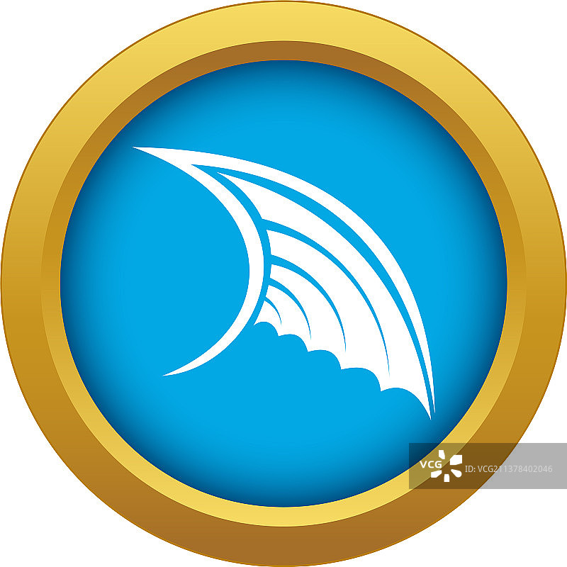 蓝色孤立的翅膀图标图片素材