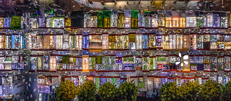 义乌国际夜市航拍图片素材