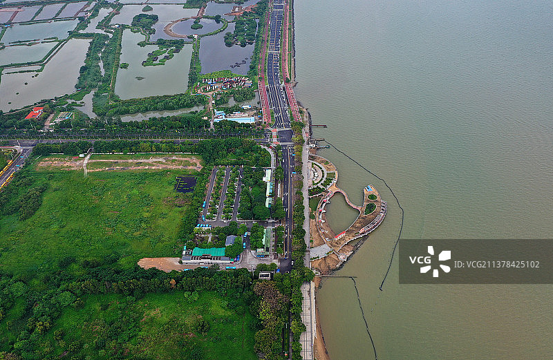 广东省东莞市虎门外语学校海战博物馆虎门大桥航拍图片素材