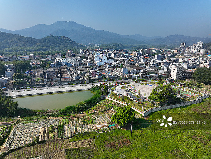 广东省惠州市龙门县龙华镇龙华村绳武围航拍图片素材