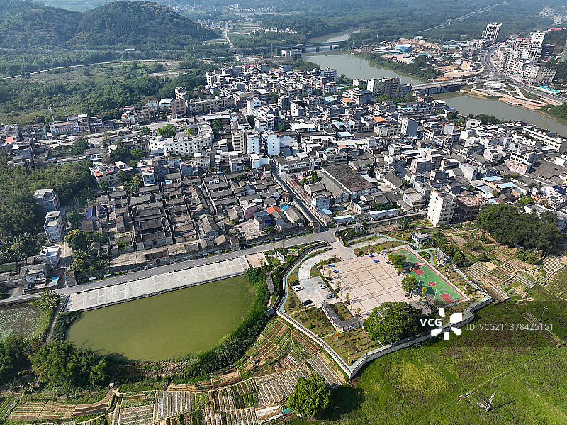 广东省惠州市龙门县龙华镇龙华村绳武围航拍图片素材
