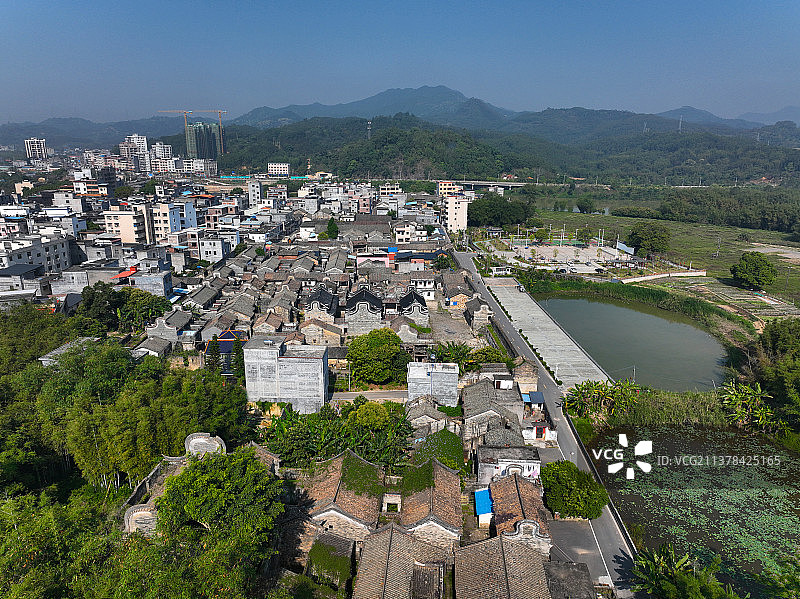 广东省惠州市龙门县龙华镇龙华村绳武围航拍图片素材